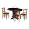 International Concepts 36 in. Solid Wood Round Extension Dining Table with 4 Chairs in Black/Distressed Oak K46-36RXT-23-C42-2-4 - alternate 2